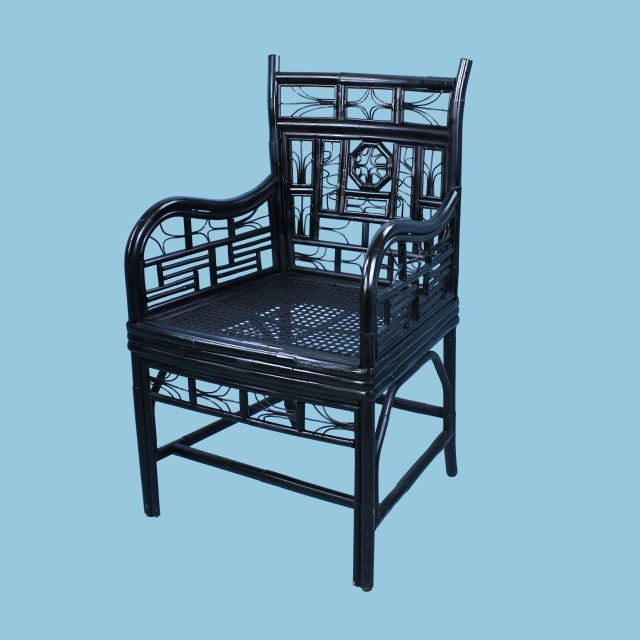 Pair of Brighton Style Black Chairs For Sale In West Palm - Image 6 of 6