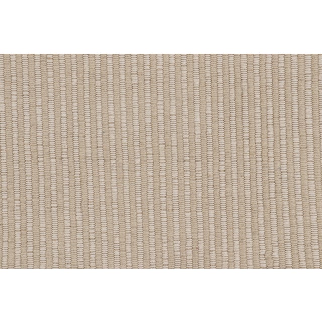 Rug & Kilim's Contemporary Kilim, Beige and Cream Textural Stripes For Sale In New York - Image 6 of 10