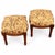 French Style Carved Fruitwood Ottomans Stools in Needlepoint Leopard - Pair For Sale In Atlanta - Image 6 of 7