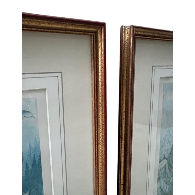 Vintage Framed Watercolor Lithographs of Spurfowl & Pheasants, Set of 2 For Sale - Image 11 of 11