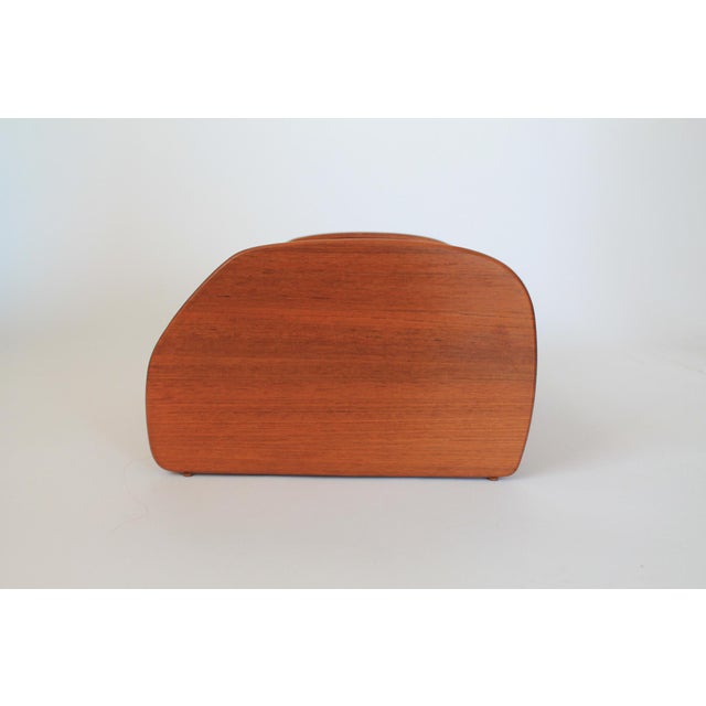 1970s 1970s Teak Wood Tambour Organizer Box For Sale - Image 5 of 10