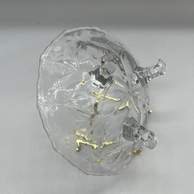 Vintage American Brilliant Period Cut Glass Three Toed Footed Bon Bon Dish For Sale - Image 12 of 12