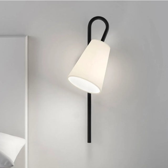 Modern Satin Black Loop Wall Light For Sale - Image 3 of 3