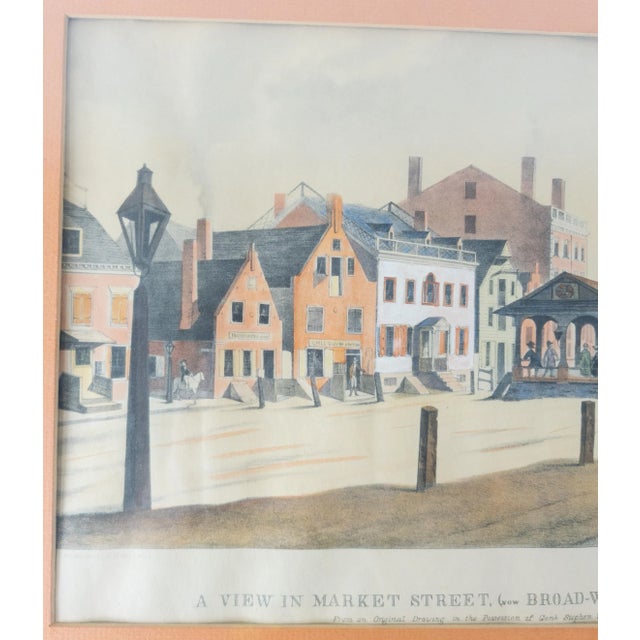 Mid 19th Century 19th Century Hand Colored Lithograph of Albany New York Ca 1805 For Sale - Image 5 of 10