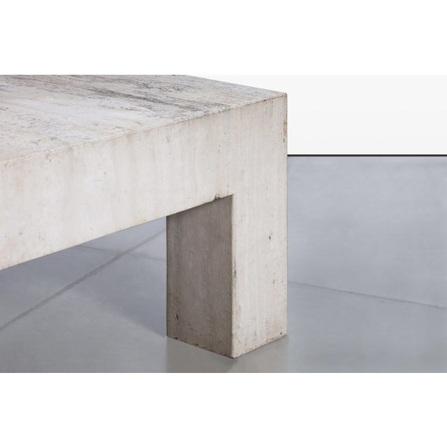Vintage Italian Modern Sculptural Travertine Coffee Table, 1970s For Sale In Los Angeles - Image 6 of 12