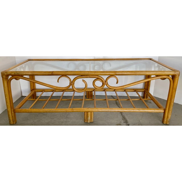 Mid-Century Modern Thonet Style Bent Bamboo Coffee Table From 60's For Sale - Image 3 of 9