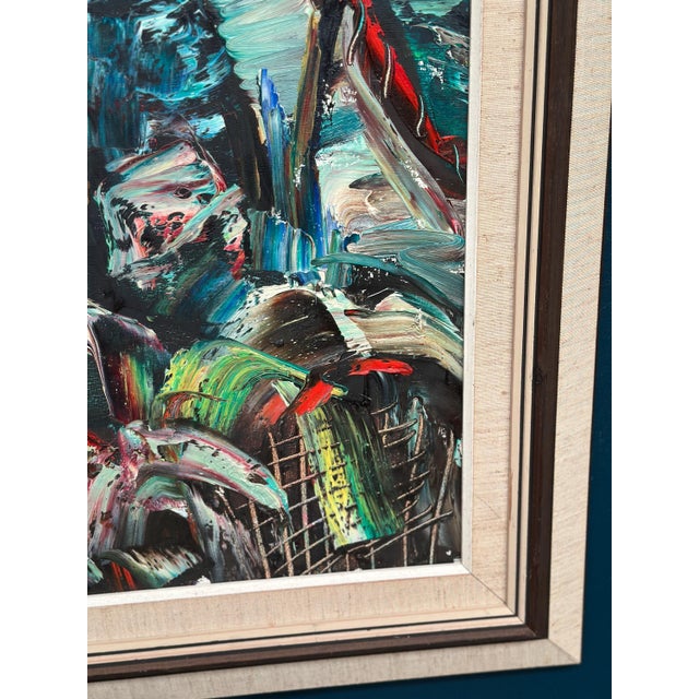 Eric Lo, Villagers II, 1950s, Oil on Canvas, Framed For Sale - Image 9 of 10