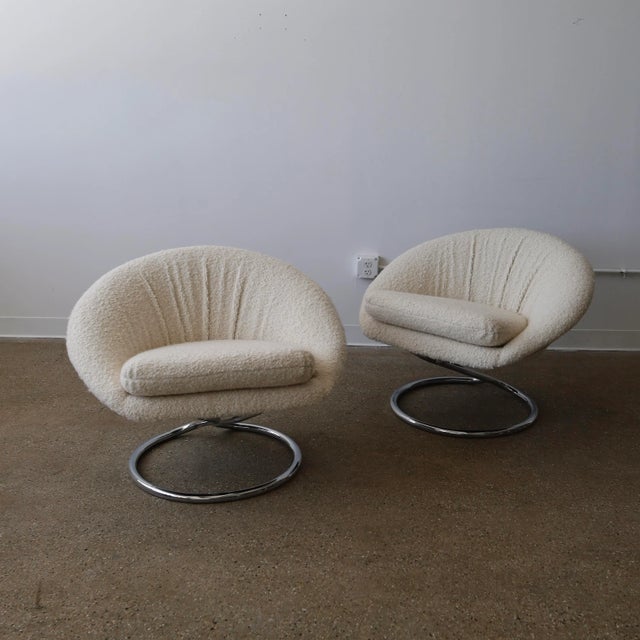 White Chrome Chairs by Renato Zevi, a Pair For Sale - Image 8 of 8