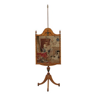 Vintage Adams Satinwood English Firescreen For Sale
