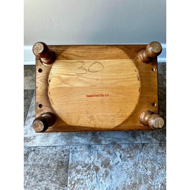 Vintage Leick Furniture Solid Oak 3-Tier Magazine Rack & Record Caddy For Sale - Image 14 of 15