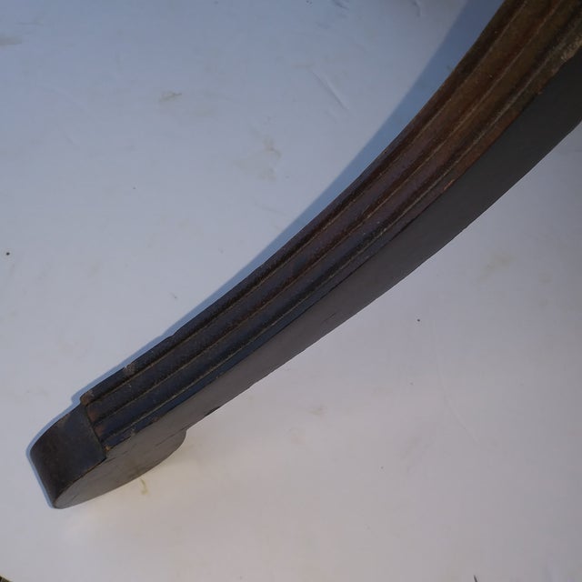 Mid Century Mahogany and Marble Two Shelf Plant Stand With Vetreria Operaia Lux Italian Vase For Sale - Image 11 of 18