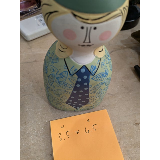 Vintage Mid-Century Ceramic Gogo Japan Girl Bank For Sale - Image 9 of 9