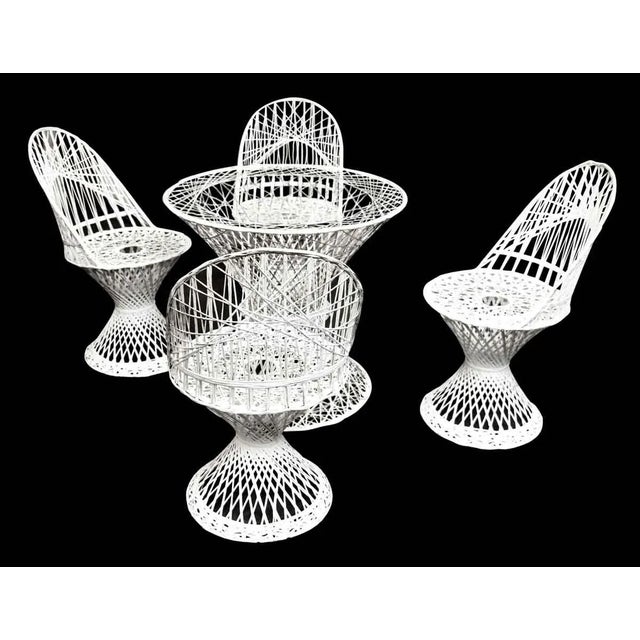 White Modern Wicker Patio Set For Sale - Image 11 of 11