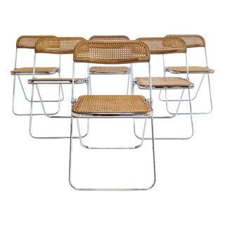 Plia Folding Chairs by Giancarlo Piretti for Anonyma Castelli, 1970s, Set of 6 For Sale