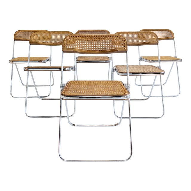 Plia Folding Chairs by Giancarlo Piretti for Anonyma Castelli, 1970s, Set of 6 For Sale