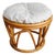 Vintage Natural Bamboo Rattan Round Stool Ottoman With Cushion For Sale