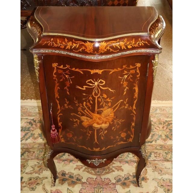 R. J. Horner & Co. 19th Century Victorian Mahogany Inlaid Bronze Mounted Cabinet Attributed to Rj Horner For Sale - Image 4 of 13