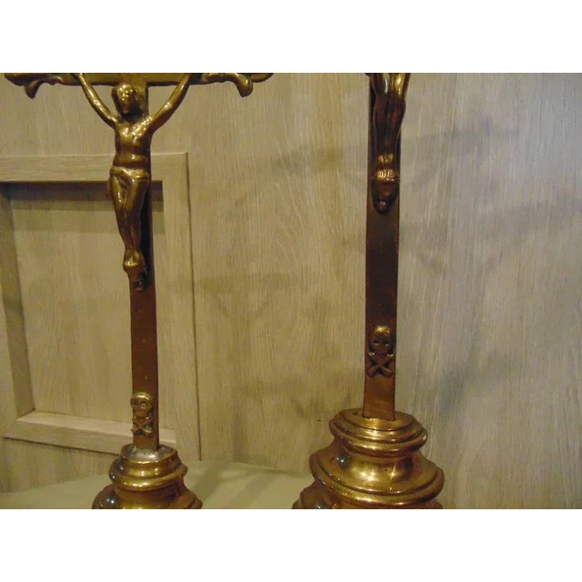 Pre-War Brass Crosses, 1920s, Set of 2 For Sale - Image 3 of 6