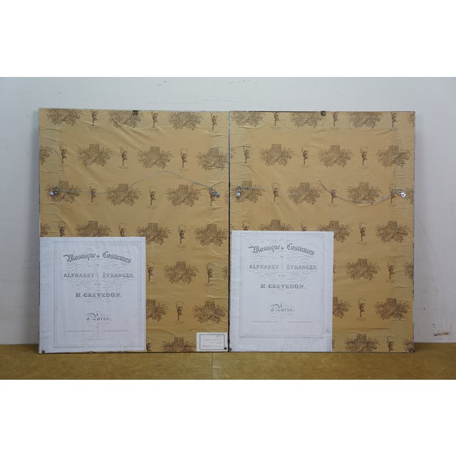 Antique French 1820s Collection of Tuscan Fashion Costume Engravings 26" For Sale - Image 17 of 18