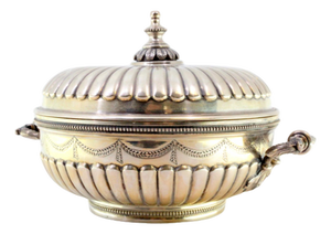 Gummed Silver Candy Box with Engravings