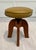 Wood Arts and Crafts Mustard Yellow Nailhead Swivel Solid Wood Stool For Sale - Image 7 of 12