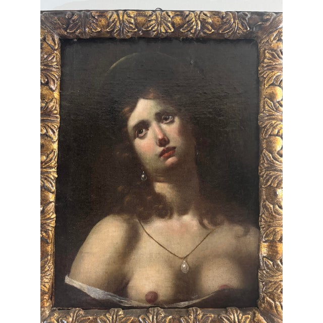 17th Century Tuscan School, Depicting Mary Magdalene, Nude, 1600, Oil on Canvas For Sale - Image 5 of 16
