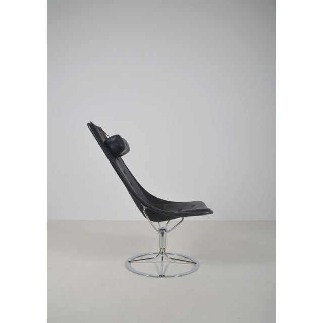 Bruno Mathsson Swedish Jetson 66 Armchair in Leather by Bruno Mathsson for Dux, 2010s For Sale - Image 4 of 10