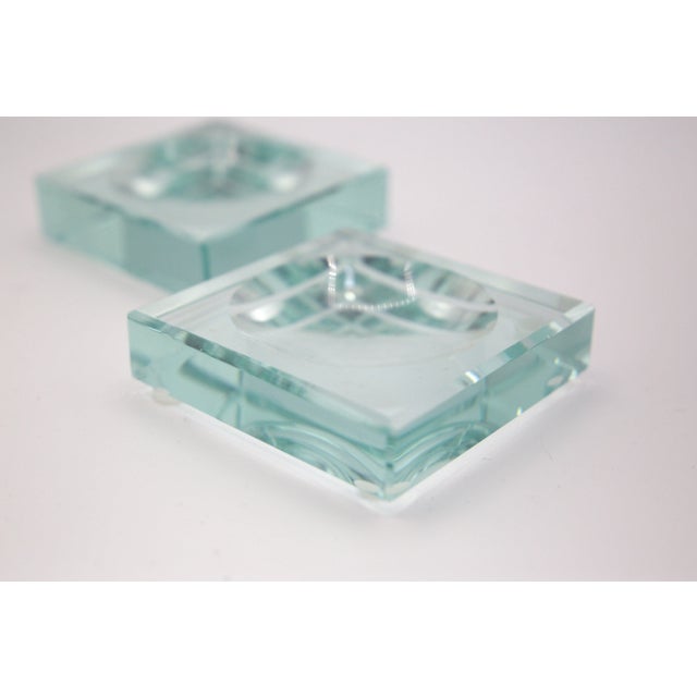 Fontana Arte Vintage Crystal Ashtrays from Fontana Arte, Set of 2 For Sale - Image 4 of 7