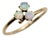 Late 19th Century Victorian 14k Gold Opal 3-Leaf Clover Ring, Size 5.25 For Sale