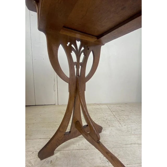 French Art Nouveau Side Table in Oak, 1900 For Sale - Image 12 of 18