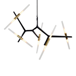 Lindsey Adelman for Roll & Hill 10-Light Agnes Chandelier in Black and Brass