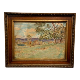 Antique 1920’s Watercolor Landscape Painting For Sale