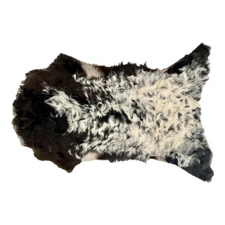 Natural Spanish Curly Sheepskin Throw Rug Hide For Sale