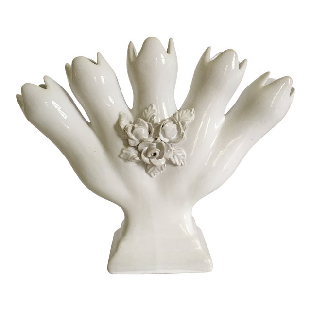 Vintage Portuguese Tulipiere/Five Finger Vase For Sale