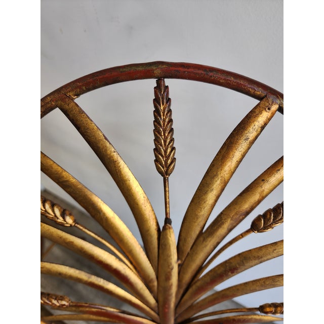 Pair of 1960s Italian Gilt Metal Wheat Sheaf Chairs by S. Salvadori For Sale - Image 10 of 17