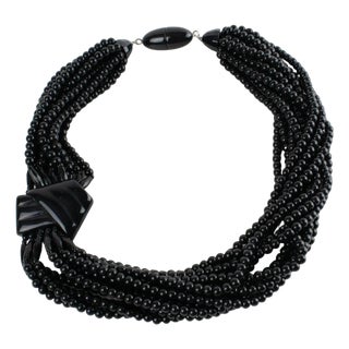 Angela Caputi Licorice Resin Multi-Strand Necklace For Sale