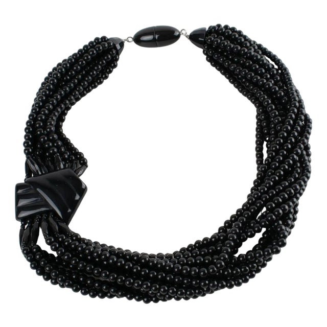 Angela Caputi Licorice Resin Multi-Strand Necklace For Sale