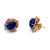 Bochic “Capri” Vintage Blue Sapphire & Multi Pastel Tourmaline Earrings Set In 18K Gold & Silver Natural Oval Shape...