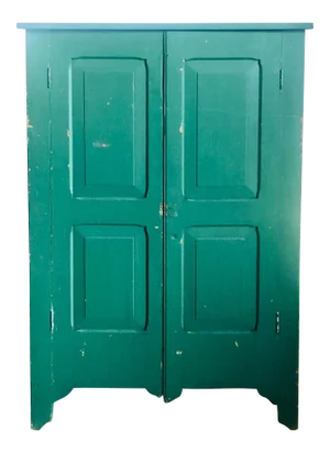 Farmhouse Kelly Green Pantry Cabinet With Shelves