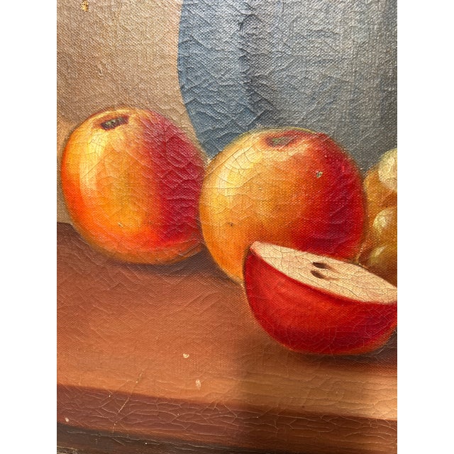 Vintage Fruit Still Life Oil Painting in Gilt Frame, Signed For Sale - Image 4 of 14