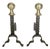Andirons in Cast Iron and Brass, Black and Gold, France, 1960s, Set of 2 For Sale
