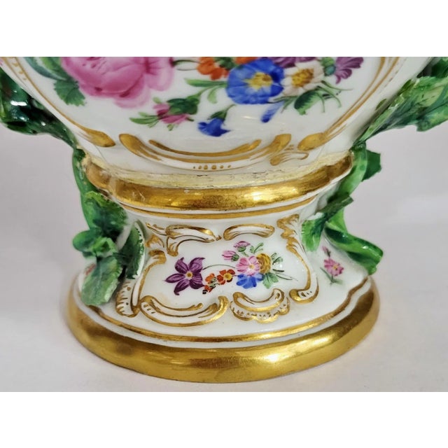 Late 19th Century Pair Antique German 19th C Putti Baby Meissen Porcelain Hand Painted Vases Urns For Sale - Image 5 of 15