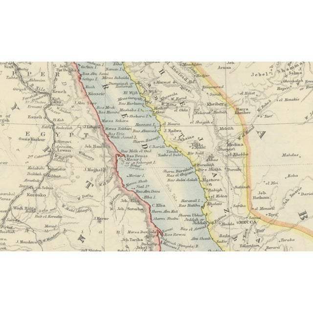 Red Sea Map by W. & A.K. Johnston, 1895 For Sale - Image 10 of 11