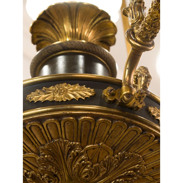 French Empire 7-Light Chandelier in Gilded Bronze, Late 19th Century For Sale - Image 4 of 17
