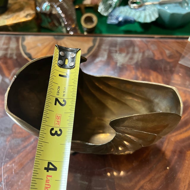 Metal 1970s Art Deco Nautilus Brass Shell Planter For Sale - Image 7 of 8