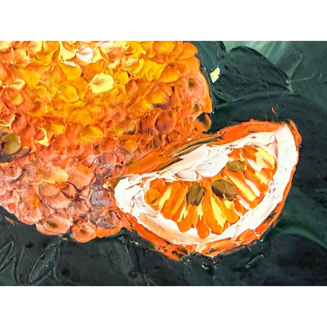 Brown Trio of Impasto Fruit Still Lifes, Signed For Sale - Image 8 of 12