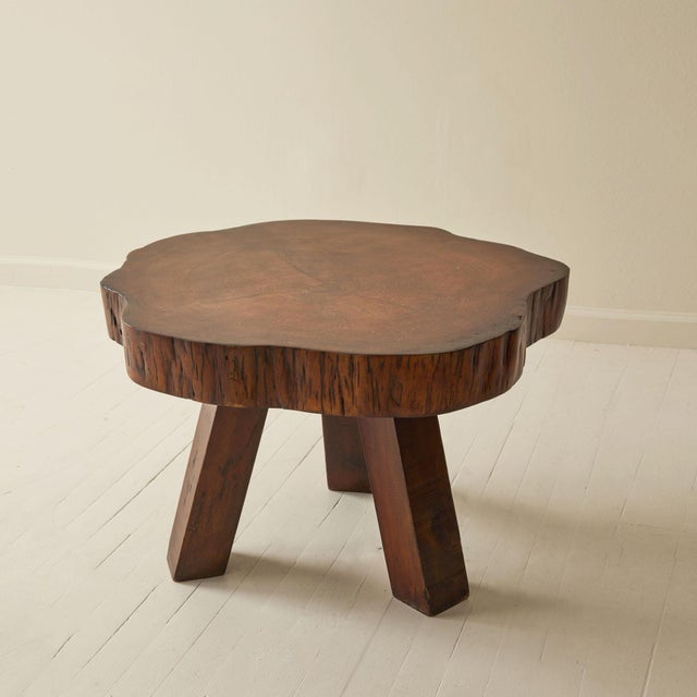 Vintage Solid Wood Mid-Century Side Table, 1950's For Sale - Image 4 of 5