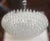 Italian modern chandelier or flush mount with clear polyhedron / polyhedral shaped Murano glass, mounted on white enameled...