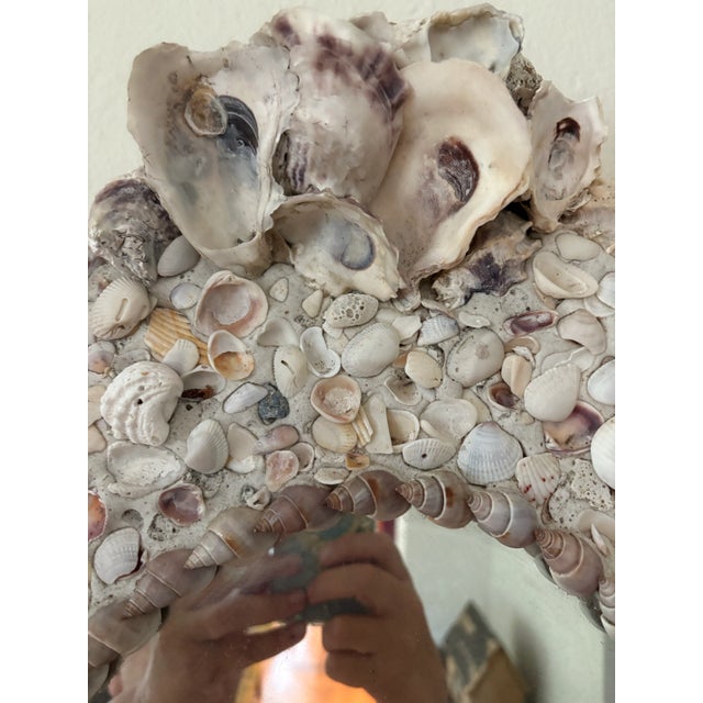 Vintage Coastal Hand Made Seashell Grotto Mirror For Sale - Image 12 of 12