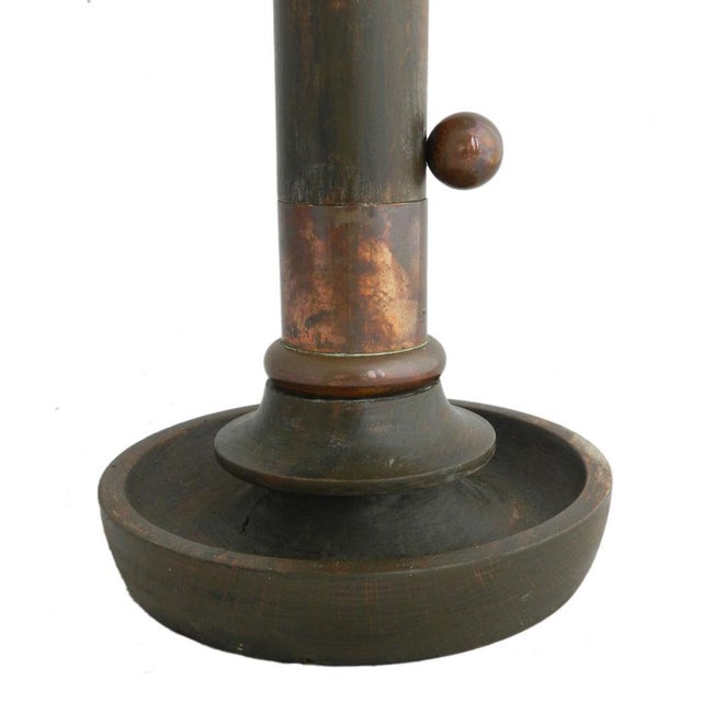 Arts and Crafts Table Lamp in Copper & Wood, 1920s For Sale - Image 4 of 9